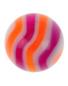 Trefarvet - Lilla/Orange/Hvid Akrylkugle