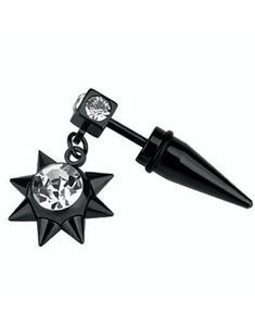 Hanging Diamond Star - Sort Fake Piercing