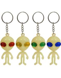 Alien Glow Nøglering i Assorterede Farver 7 cm