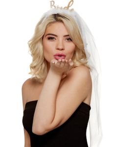 Bride Hårbøjle med Slør og Fjer