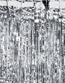 Sølvfarget Metalisk Dørforheng 100x200 cm