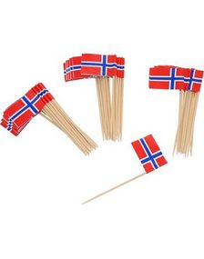 50 stk Muffins/Kakedekorasjoner med Norske Flagget