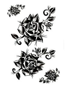 Dark Roses - 4 stk Tatoveringer (Fake Tattoo)
