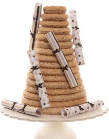 6 stk Smell Bon-Bon med Vits og Hatt - Sort og Sølv med Gull Glitter 15 cm