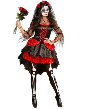 Day of the Dead Damekostume med Slør