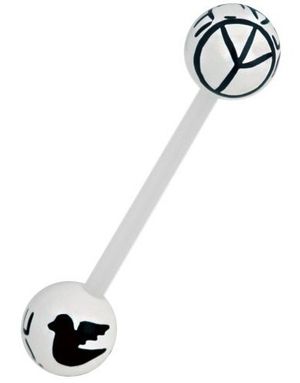 Peace White/Black - Tungepiercing