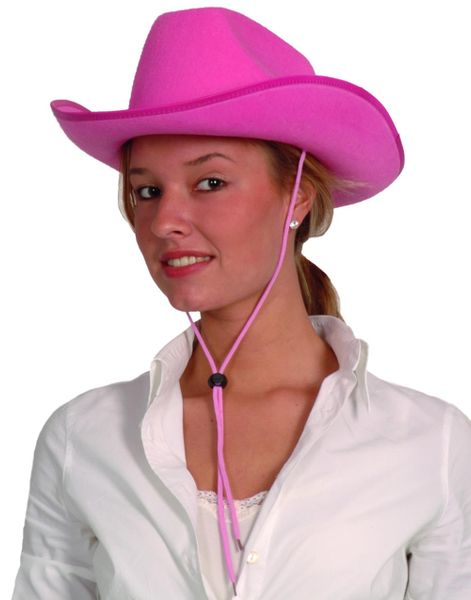Rosa Cowboyhat med Snor