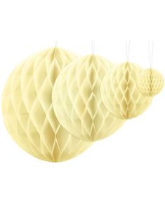 Lys Gul Honeycomb Ball VELG STØRRELSE 10-40 cm