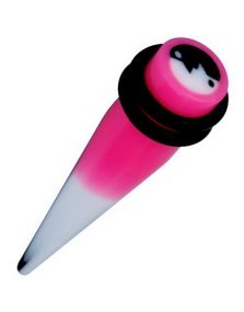 Modern Yin Yang - Rosa, Sort og Hvid Akryl Ørepiercing