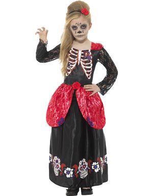 Day of the Dead Børnekostume til Pige