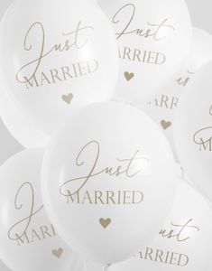 50 stk 30 cm Bryllupsballonger "Just Married"