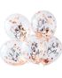 5 stk 30 cm - Gjennomsiktige Ballonger med Rose Gullfarget Konfetti - Twinkle Twinkle