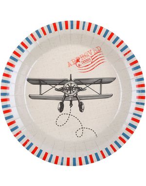 10 stk Bon Voyage Papptallerkener 23 cm