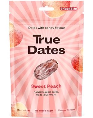 True Dates Sweet Peach - Steinfrie Dadler med Søt Fersken Godterismak 70 gram