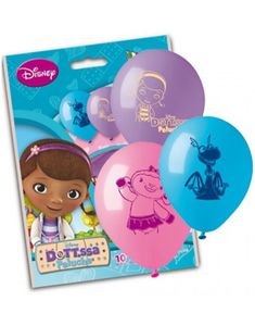 10 stk Lilla Turkis og Rosa Balloner - Doc McStuffins