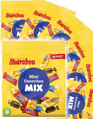 9 stk Marabou Mini Favourites Mix - Sjokoladebiter 157 gram - Hel Eske