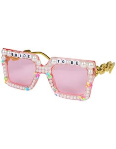 Bride to Be Briller i Gull og Rosa med Perler