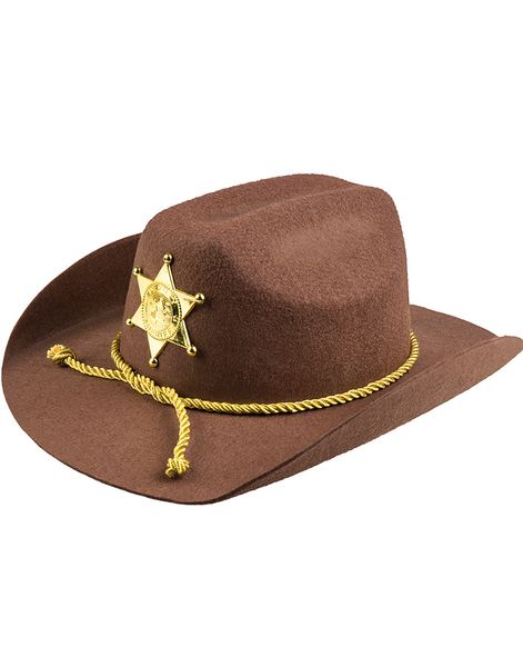 Brun Deputy Sherif Hat i Filt