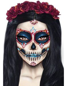 Day Of the Dead Farverige Ansigtssten / Smykker 