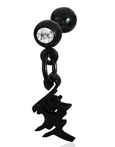 Hanging Orient - Sort Fake Piercing