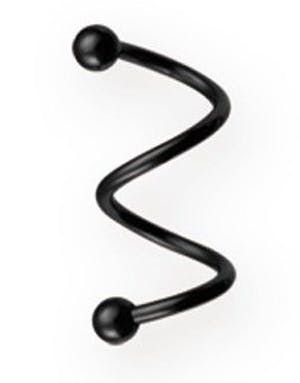 Dual Curve 1.2 x 14 mm - Sort Øjenbrynspiercing