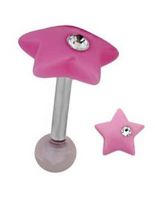 Candy Star Tragus/Helix Rosa - Strl 1.2 x 8 mm