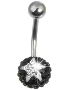 Stardom Navlepiercing - Sort/Hvid