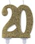 Glitrende 20 Års Bursdagslys - 10 cm