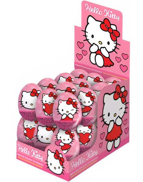 24 stk Hello Kitty Sjokoladeegg med Overraskelse i Assorterte Motiver - Hel Eske 480 gram