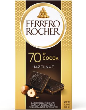 Ferrero Rocher Mørk Chokoladeplade med Hasselnødder 90 g