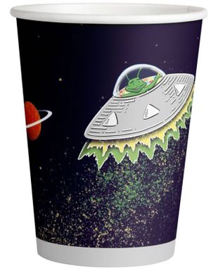 8 stk Alien UFO Kopper 250 ml - Space Party