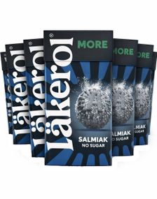 16 stk Läkerol More Salmiak No Sugar - Sukkerfrie Pastiller med Salmiakksmak - Hel Eske 480 gram