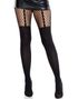 Strømpebukser Med Hofteholder-Illusion Og Netdetaljer – Sort