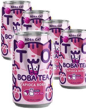 24 st Boba Cat Taro Milk Tea - Popping Bubble/Boba Tea - Helt Brett 24x315 ml (Taiwan)