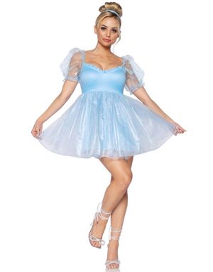 Frosted Organza Babydoll - Blå Kostymekjole til Dame