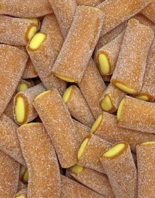 1 kg Boks med Sure Tykke Mango Lakrisstenger
