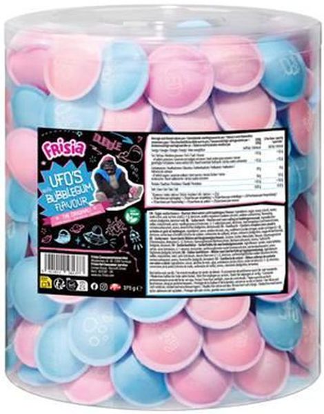 290 stk Flying Saucers Bubblegum - STOR Boks UFOer med Bubblegum Smak