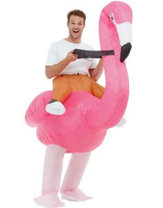 Oppustelig Flamingo Ride on Kostume