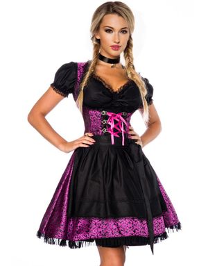 Lækker Sort og Lilla Luksus Oktoberfestkjole