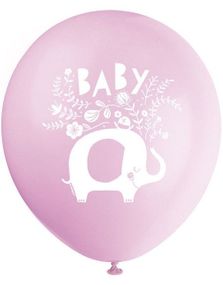 8 stk Rosa Elefant Ballonger 30.5 cm 