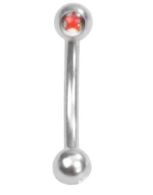 Red Star - 1.2 x 8 mm Øjenbrynspiercing