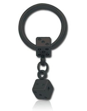 Sort PVD BCR Piercing med Terninger