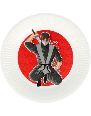 8 stk Papptallerkener 23 cm - Ninjafest