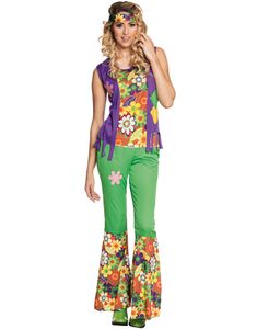 Farverigt Woodstock Hippie Damekostume