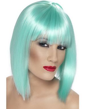 Glam Bob-Cut Paryk - Turkis