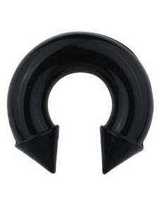 Horseshoe Spiked Ends - Sort Ørepiercing i Silikone