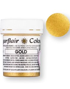 SugarFlair Metallic Gull Sjokoladefarge - 35 gram
