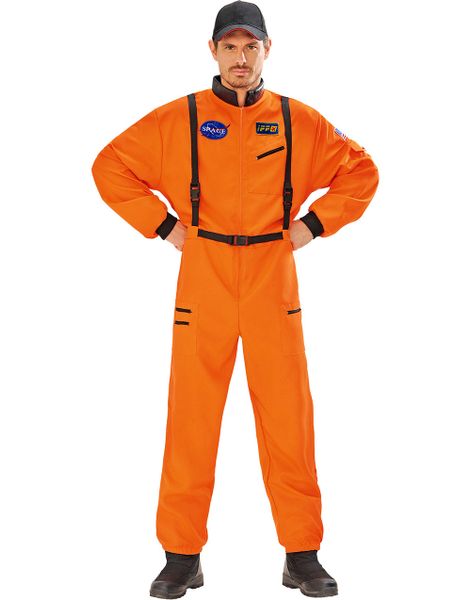 Orange Astronautkostume til Mænd