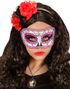 Lilla Day of the Dead Øjenmaske med Glitter