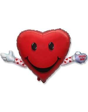 Hug Me - Hjerte Folieballon 65x104 cm
